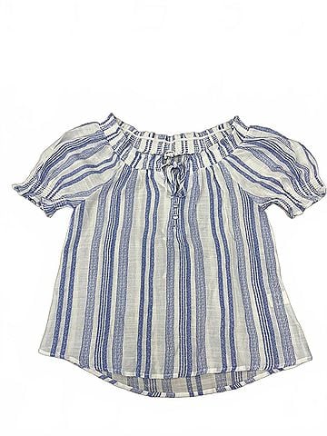 Blu Pepper Striped Off The Shoulder Top in Blue (view 1)