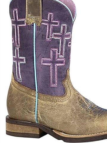 Roper Kids Crosses Geo Sole Square Toe Cowgirl Boot (view 2)