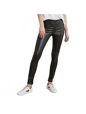 Velvet by Graham & Spencer Women's Berdine Faux Leather Leggings in Black (view 2)