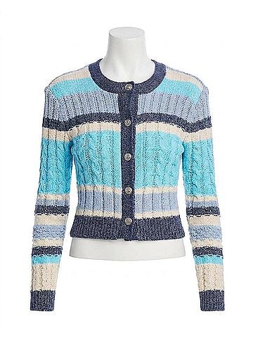 Steve Madden Eviee Sweater Cardigan in Blue Multi (view 1)