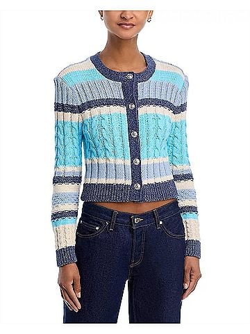Steve Madden Eviee Sweater Cardigan in Blue Multi (view 2)