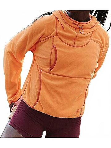 Free People On The Run Lightweight Fleece Pullover in Orange (view 2)