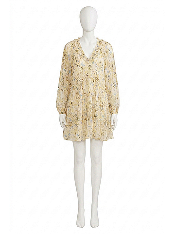 Lucy Paris Carmina Tiered Dress in Yellow (view 1)