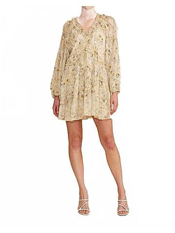 Lucy Paris Carmina Tiered Dress in Yellow (view 2)