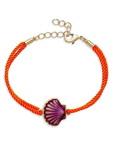 Aqua Shell And Cord Flex Bracelet (view 1)