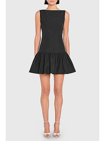 Amanda Uprichard Katina Boatneck Dress in Black (view 2)