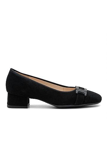 Ara Women's Buckle Pump Sandal in Black Suede (view 1)