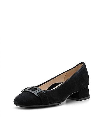 Ara Women's Buckle Pump Sandal in Black Suede (view 2)