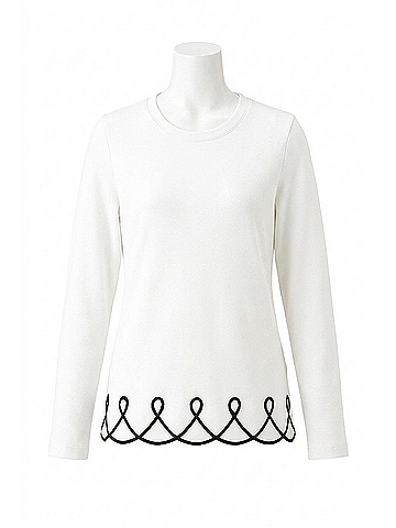 E.L.I. Women's The Am?©lie Top in White/Black (view 1)
