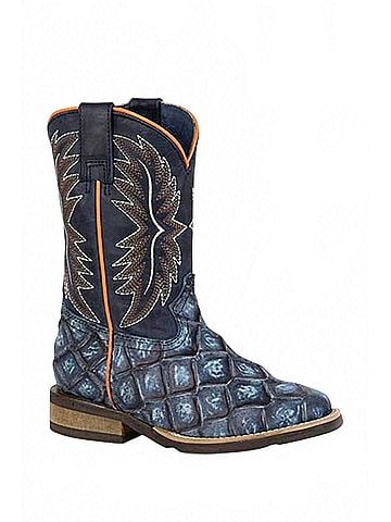 Roper Kids Big Fish Print Geo Sole Cowboy Boot (view 1)