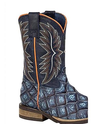 Roper Kids Big Fish Print Geo Sole Cowboy Boot (view 2)
