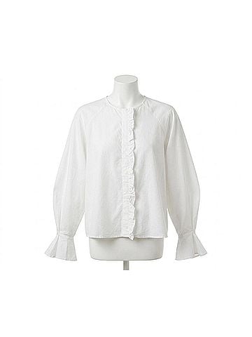 FRNCH Aragon Long Sleeve Shirt in Creme (view 1)