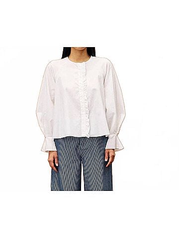 FRNCH Aragon Long Sleeve Shirt in Creme (view 2)