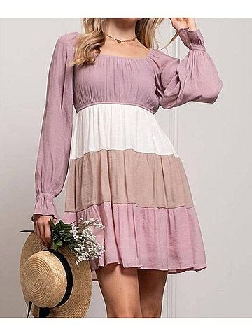 Blu Pepper Perched Mini Dress in Dusty Pink (view 2)
