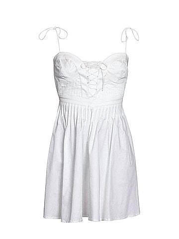 For Love & Lemons Sierra Lace-Up Open-Back Poplin Mini Dress (view 1)