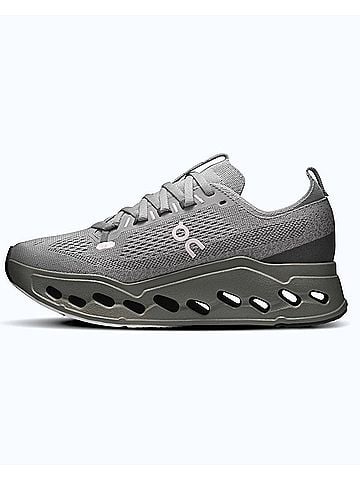 On Cloud Women's Cloudsurfer Max Running Shoes in Alloy/Asphalt (view 2)