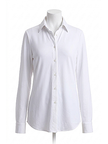 Commando Classic Oversized Button Down Top in White (view 1)