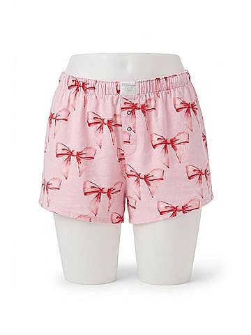 P.J. Salvage Ribbons &amp; Bows Flannel Shorts in Candy Pink (view 1)