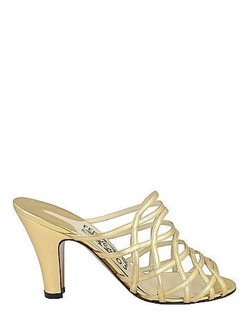 Salvatore Ferragamo Women's Kimo 2 Strap Mules in Gold (view 1)