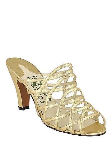Salvatore Ferragamo Women's Kimo 2 Strap Mules in Gold (view 2)