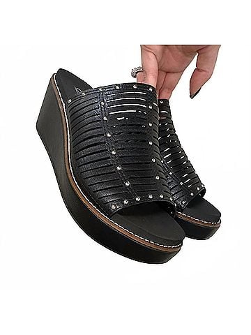 Corkys Women's Much Better Strappy Wedge in Black (view 2)