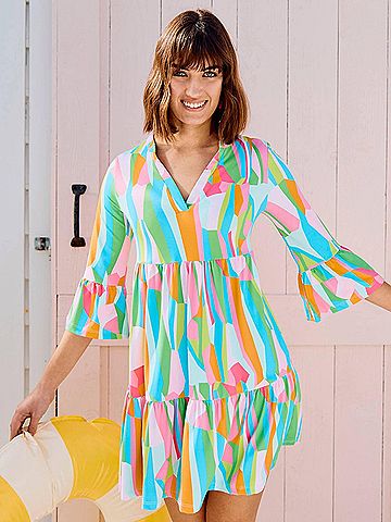 Mary Square Laguna Mini Dress in Sea Glass (view 2)