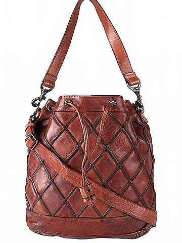 Spaghetti Western Leather Bucket Bag in Brown (view 1)