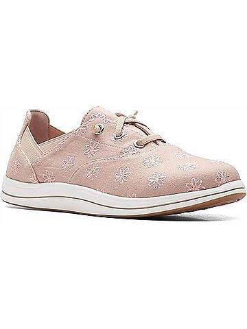 Clarks Women's Breeze Ave Slip On Canvas Sneakers in Taupe Interest (view 1)