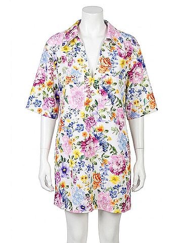 Olivaceous Riley Floral Denim Dress in Multicolor (view 1)