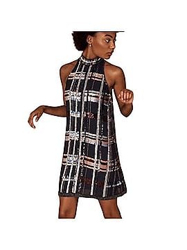 BHLDN Plaid Sequin Charlyn Mock Neck Cocktail Dress (view 1)