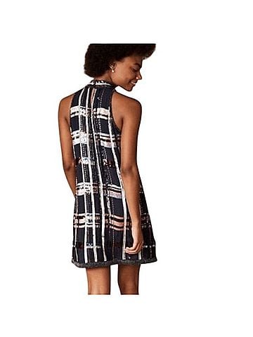 BHLDN Plaid Sequin Charlyn Mock Neck Cocktail Dress (view 2)
