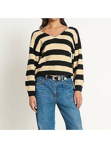 NATION LTD Carmine Pullover Sweater Top in Butterscotch Stripe (view 2)