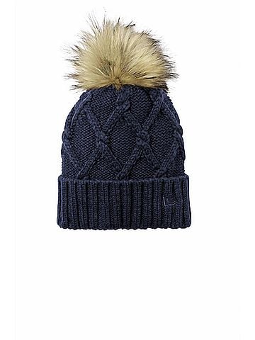New Era Unisex Faux Fur Pom Bean in Navy (view 1)