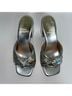 Jeffrey Campbell 100% Leather Silver Heels Size 6 1/2 - photo 5