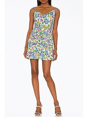 For Love & Lemons Miranda Belted Matte Satin Mini Dress (view 2)