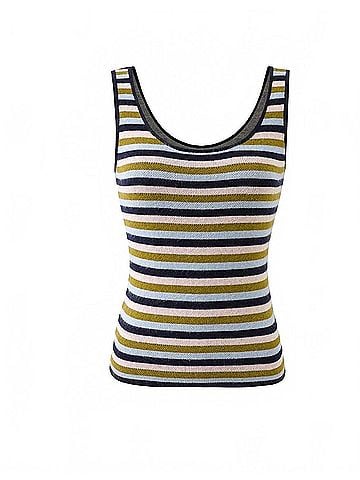 FRNCH Agapanthe Striped Tank Top in Navy Blue Stripe (view 1)