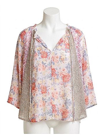 Umgee Dual Desires Blouse in Pink Floral (view 1)