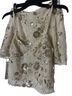 No Boundaries Ivory Gold Short Sleeve Blouse Size XS - photo 1