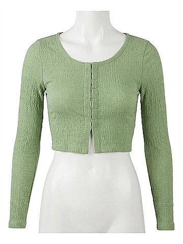 O'Neill Raissa Cardigan Crop Top in Green (view 1)