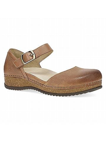 Dansko Women's Mae Sandal in Tan Burnished Suede (view 1)