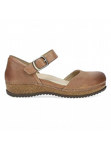 Dansko Women's Mae Sandal in Tan Burnished Suede (view 2)