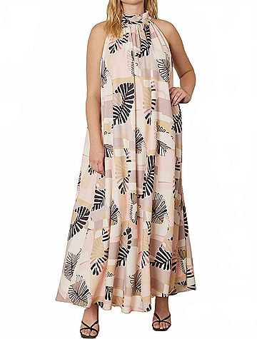 Entro Long Maxi Dress With Liner in Multi (view 2)