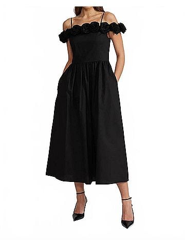 Lucy Paris Marbella Rose Dress in Black (view 2)