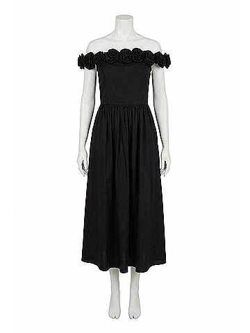 Lucy Paris Marbella Rose Dress in Black (view 1)