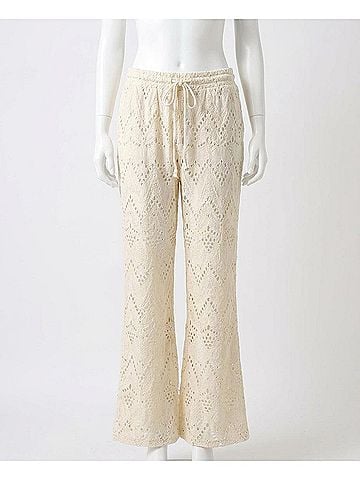 Free People Emma Embroidered Pants in Cream (view 1)