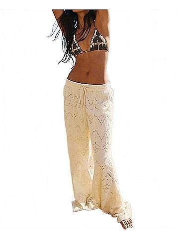 Free People Emma Embroidered Pants in Cream (view 2)