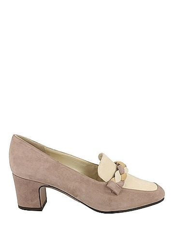 Salvatore Ferragamo Women's Eziewa Suede Pumps in Medium Brown (view 1)