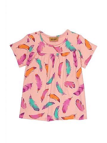 Wrangler Jeans Co Girls Feather Short Sleeve Top (view 1)