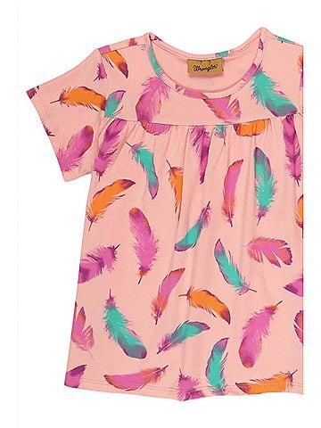 Wrangler Jeans Co Girls Feather Short Sleeve Top (view 2)