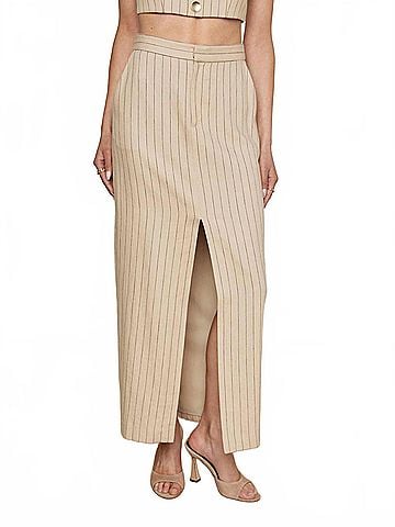 L'Agence Maceline Pinstriped Maxi Skirt (view 2)